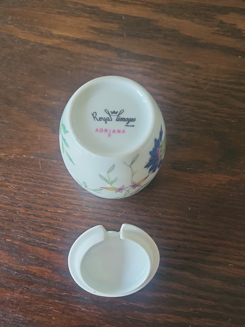 Vintage French Royal Limoges Porcelain Quich Dish & Honey or Jam Pot Set - Picture 8 of 11